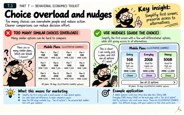 Choice Overload and Nudges: illustrated teaching guide