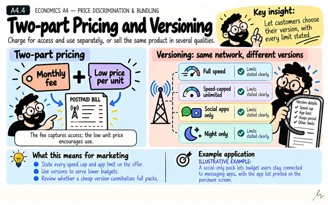 Two-part Pricing and Versioning: illustrated teaching guide